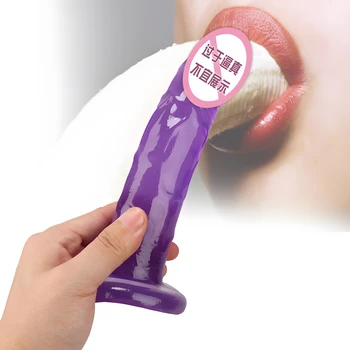 Dildo Įvairių dydžių spalvų siurbtuko funkcija Silikoninė minkšta medžiaga Moteriški suaugusiųjų produktai Masturbacija Sekso žaislas moteriai
