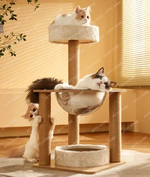 Kosminė kapsulė Kačių laipiojimo rėmas Mažas butas Sizalio kačių stovas Draskymo stulpas Žaislai be medžių