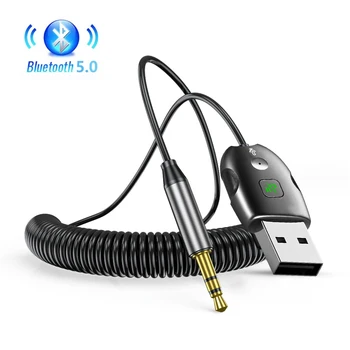 Bluetooth 5.0 Garso imtuvas 3.5MM lizdas AUX automatinės stereofoninės muzikos automobilinis automobilinis rinkinys Belaidis adapteris automobiliniam garsiakalbių siųstuvui