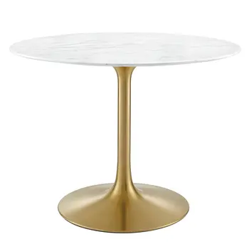 Individualizuotas modernus prabangus kavos staliukas apvalus baltas kavinės arbatos staliukas auksinis marmurinis tulpių staliukas