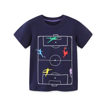Jumping Meters Hot Selling New Arrival Summer Cartoon Print Baby T shirts Fashion Cotton Boys Girls Tops