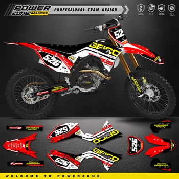 PowerZone Custom Team Graphics Backgrounds Decals for 3M Stickers Kit for HONDA CRF250R 2018-2021 CRF450R 2017-2020 06