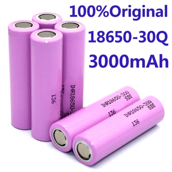 Nemokamas pristatymas Įkraunama ličio jonų baterija 3.7V 3000mAh 18650 baterija skirta 30Q INR 18650 30Q 20A pakaitinė išorinė baterija
