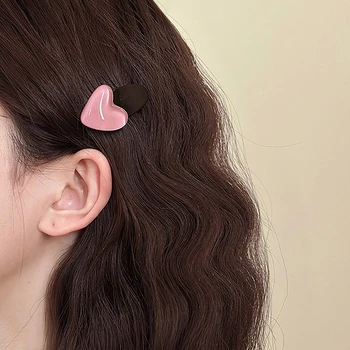 Mieli rožiniai plaukų segtukai Merginos Kirpčiukai Šoniniai plaukų smeigtukai Galvos apdangalai Mini Kawaii aksesuarai