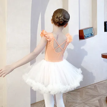 Vaikų šokių suknelė Drabužiai Nauji vasaros mergaičių praktikos drabužiai Skraidančios rankovės Praktikos drabužiai Paauglių baletas Dėvėti kūdikio sijoną