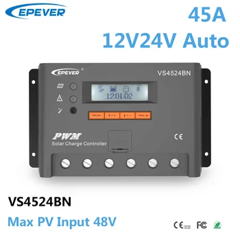 EPEVER 45A PWM saulės įkrovimo valdiklis 12V24V automatinis maksimalus PV įėjimas 48V RS485 prievado LCD ekrano reguliatorius su priedu pasirinktinai