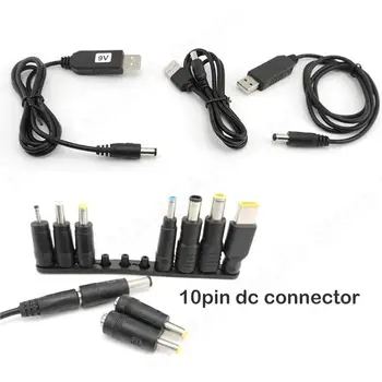DC vyriška įkroviklio jungtis 4.0x1.7 7.4 lizdo linija nuo 5V iki 9V 12V 8.4V 12.6V Step UP modulis USB Boost kabelio adapteris M20