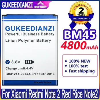 skirta Xiao Mi BM45 BM 45 4800mAh baterija Xiaomi RedMi Note 2 Bateria Hongmi Red Rice Note2 baterijoms + sekimo numeris