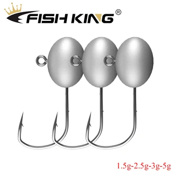 FISHKING Crank Jig Head Hook for Fishing Soft Worm Lure 1.5G 2.5G 3G 5G 10Pcs