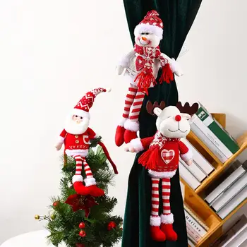 Kalėdų senelis Briedis Langai Kalėdų užuolaidų dekoras Kaklaraištis Briedis Kalėdų senelis Sniego senis Kalėdų senis Ornamentas Užuolaidų sagtis Namų dekoras