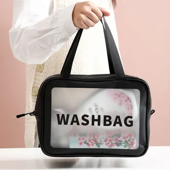 Makiažo krepšio organizatorius Kosmetikos krepšys Didelės talpos skalbimo gargalas vandeniui atspari vonia permatoma matinė gauti paketą Pritaikymas