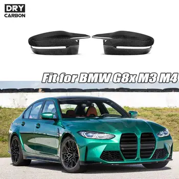 Sauso anglies pluošto galinio vaizdo veidrodžio dangtelis, skirtas BMW G80 M3 G82 G83 M4 2021+ Keičiami LHD pavaros šoninio veidrodžio korpuso priedai