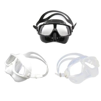 Plataus vaizdo snorkelio kaukė nuo rūko grūdinto stiklo nardymo kaukė su reguliuojamu dirželiu