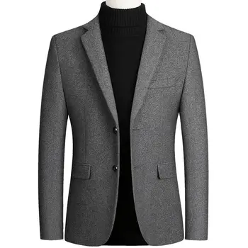Vyrų verslo laisvalaikio kostiumo švarkas Retro Britų vienspalvis kostiumas Vilnonis švarkas Vyriškas švarkas Prabangus dizaineris Oversize švarkas