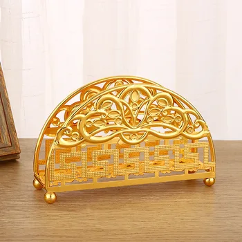 Nauja metalinė medžiaga Auksinių servetėlių laikiklis Audinių stovas Audinių depensatorius stalo dekoravimui ZJJ011