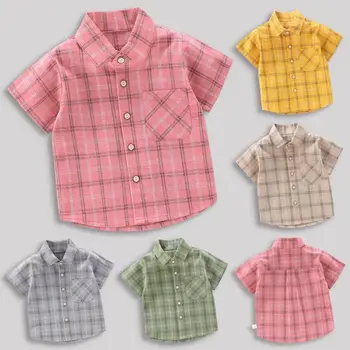 2-12YearsVaikiški marškiniai trumpomis rankovėmis Berniukų vasaros ploni vaikai Vakarų stilius Populiariausi berniukų marškiniai Korėjos mada 2023Naujiena