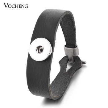 Vocheng Leather Snap Button Bangle 18mm&12mm metalinė žavesio apyrankė NN-346