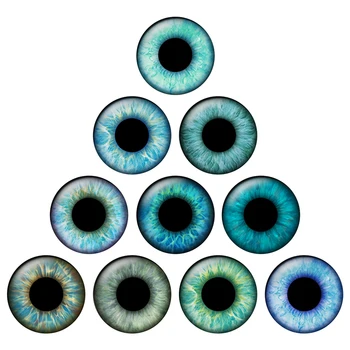24vnt/krepšys 14mm mėlynai žalia Mokinio akių drožlės, tinkamos Blythe Lėlės stiklo kabošonai 