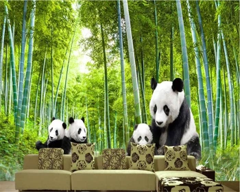 beibehang Mada dideli 3D tapetai mieliausias mažas gyvūnas bambuko peizažas fonas siena papel de parede sieninis popierius behang