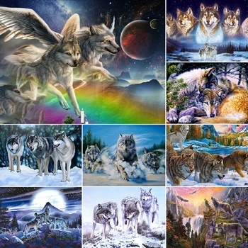 5D Pasidaryk pats deimantų tapyba Žieminiai gyvūnai Vilko siuvinėjimas Mozaikos paveikslėliai Visas gręžimo kryžiaus dygsnio meno rinkinys Namų dekoro gimtadienio dovanos