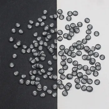 100g/lot Helovino tematika 5mm juodo vaiduoklio veido polimerinio molio griežinėliai pabarstai 