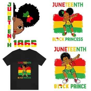 1865 Juneteenth Dope Iron-on Transfers for Clothing Patches Black History Decals Children Washable Heat Transfer Lipdukai