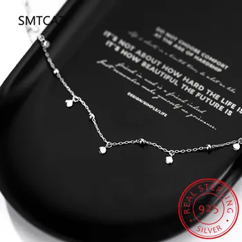 925 Sterling Silver Delicate Jewelry Round Bead Discs Choker Necklace for Women Party Clavicle Chain Necklace Wholesale S-N695