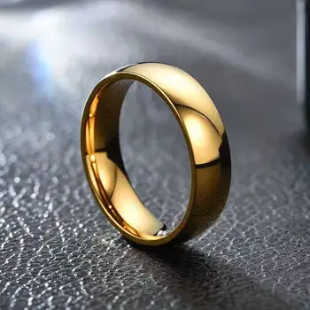 Klasikiniai metaliniai vestuvinės juostos sužadėtuvių žiedai vyrams moterims Aukštas poliruotas blizgus komfortas