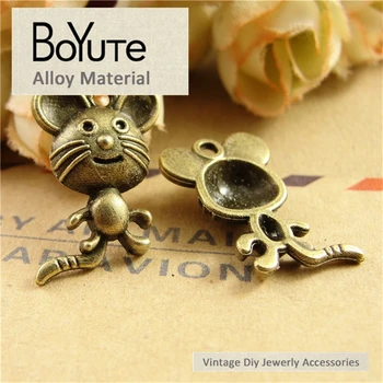 BoYuTe (100 vnt./partija) 18*20MM madingi antikvariniai bronza dengti metaliniai pelės pakabukai 