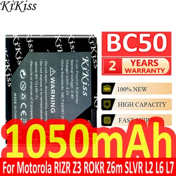 KiKiss 1050mAh BC50 BC 50 Pakaitinė baterija Motorola RIZR Z3 ROKR Z6m SLVR L2 L6 L7 KRZR K1 K2 R1 Z1 Z3 E8 C257 C261
