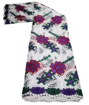 Gražių gėlių virvelė Guipure nėriniai Aukštos kokybės Nigerijos Afrikos vandenyje tirpus audinys vakarinių suknelių siuvimui