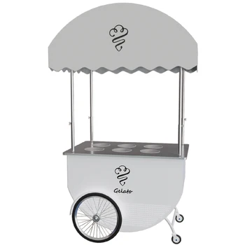 Gelato Aukštos kokybės ledų vežimėlis Vežimėlis Gėlių krepšelio ekranas Mobilus aušinimo gėrimų pardavimas Kioso