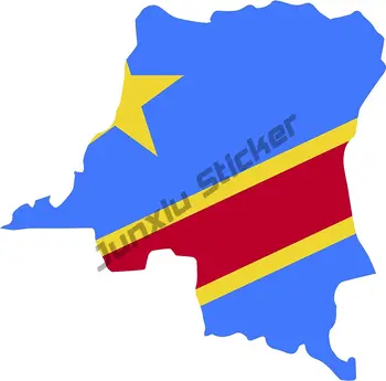 Žemėlapis su vėliava Kongo Dominikos Respublikoje lipdukas 