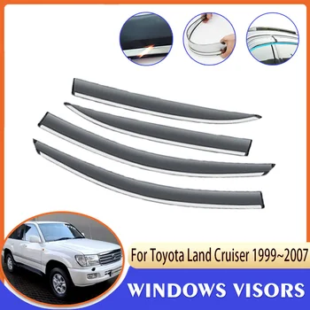 Deflektoriai Toyota Land Cruiser Lexus LX 470 J100 100 1999~2007 Priedai 4PCS automobilio lango skydelis saulės lietaus dūmų apsaugos dangtelis