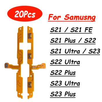 20 vnt., skirta Samsung S21 Plus S21+ S22 Ultra S22+ S20 FE S20+ maitinimas išjungtas + garsumo mygtukas Lankstus kabelis Pakaitinės dalys