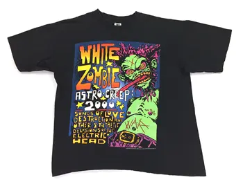 Vintažinis 90-ųjų BALTAS ZOMBIS Astro Creep 1995 turo koncertiniai marškinėliai