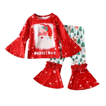 Kids Girls Kelnių komplektai Kalėdinis sportinis kostiumas Mažylis Kūdikių megztinis Džemperis Džemperis Džemperis Džemperis Džemperis Viršus su kelnėmis Rudens žieminė apranga Drabužiai