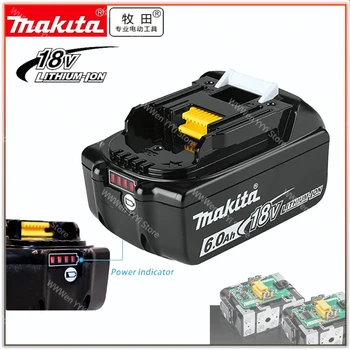 NAUJA 18V 6000mAh originali Makita ličio jonų baterija, skirta Makita BL1830 BL1815 BL1860 BL1840 keičiama elektrinių įrankių baterija