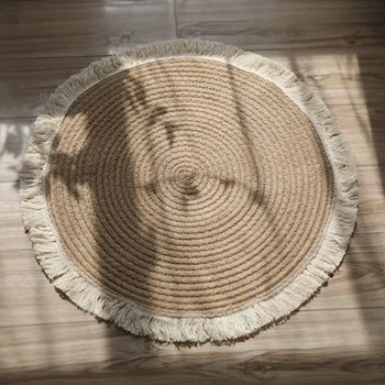 Grindų kilimėliai Pagrindinis Japonų studija Minimalistinis vėjo retro austas kavos staliukas Kilimėlis Svetainė Sofa Kilimėlis Mielas kilimėlis Kilimėliai miegamajam
