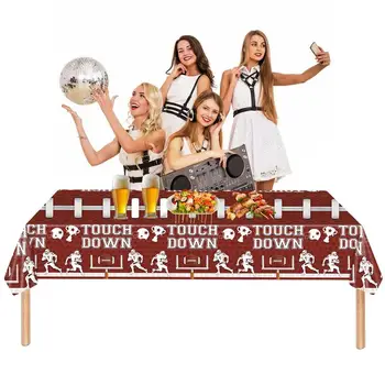 vakarėlių stalo dangtis Neperšlampamos amerikietiško futbolo staltiesės Mielos staltiesės standartinėms 8 pėdų stačiakampėms stalams Lengvas