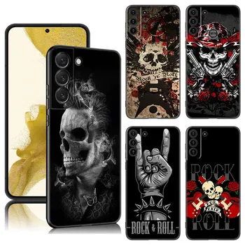 Rock And Roll Skull Phone Case for Samsung Galaxy S20 S21 S22 S23 Ultra FE S10E S10 Lite S8 S9 Plus S6 S7 Edge silikoninis dangtelis