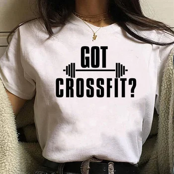 Crossfit Fitness marškinėliai moteriški vasaros marškinėliai moteriški komiksai