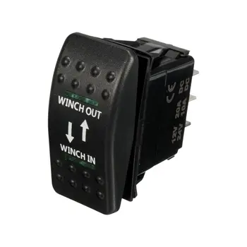 12V 20A Gervė gervėje Išeikite ON-OFF-ON Rocker Switch 7 Pin LED žalia