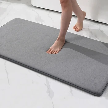 Naujas silikoninis vonios kilimėlis Neslidus dušas Vonios kilimėlis Atminties putų kilimas Minkštas pėdų kilimėlis Akmens grindys Super sugeriantis greitai sausas kilimas