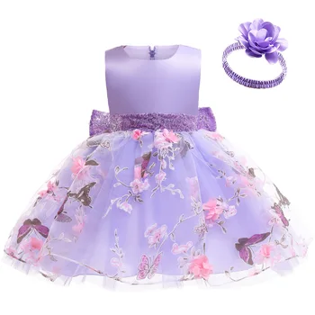 Gėlių drugelis Mergaitės suknelė Vasaros tinklelis Siuvinėjimas Mažoji princesė Suknelė Kalėdų vakarėlio dovana Vaikiški drabužiai 1 2 3 4 5 metai