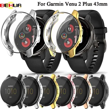 BEHUA Protector Full Case Cover for Garmin Venu 2 Plus Smartwatch Protective Screen Shell Anti-scratch Shock Frame Bumper