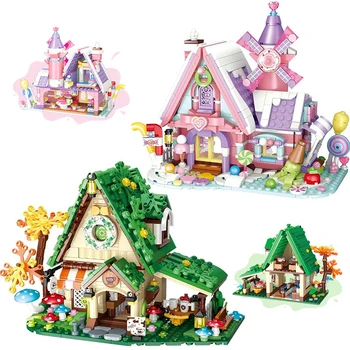 Creative Dream Cabin Pasaka Kava Saldainių namelis Statybiniai blokai Modelis Dėlionės surinkimas Kaladėlių žaislinė dovana vaikams Mergaitė suaugusi