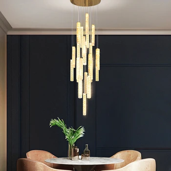 Modernūs prabangūs pritemdomi pakabinami žibintai Krištolo lempa Nauja tendencija Blizgesys LED pakabinamas šviestuvas lubų namų dekoravimui valgomajame