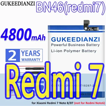Didelės talpos GUKEEDIANZI baterija BN46 4800mAh, skirta Xiaomi Redmi 7, Note 6, 8, 8T, Note6, Note8, Note8T