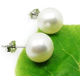 Originalūs 8-9mm balti gėlavandeniai kultivuoti perlų smeigės auskarai 925 sidabriniai
